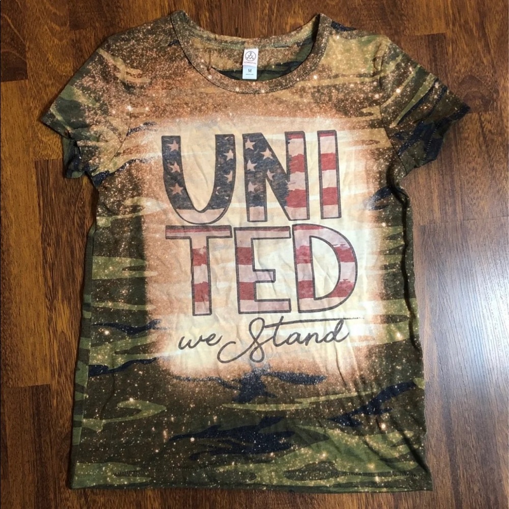 New Bleached United We Stand Camo Tee